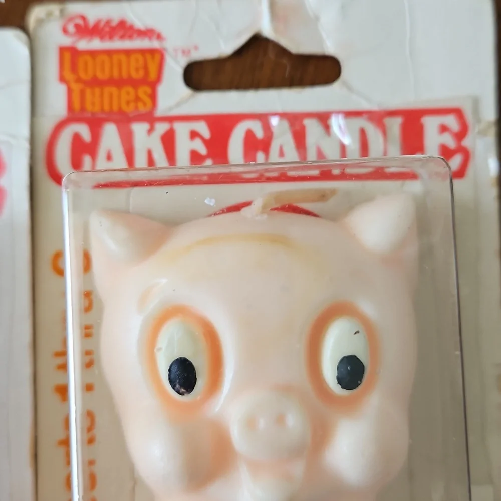 NWT Vintage 1979 Looney Tunes Porky Pig Candles 3.5